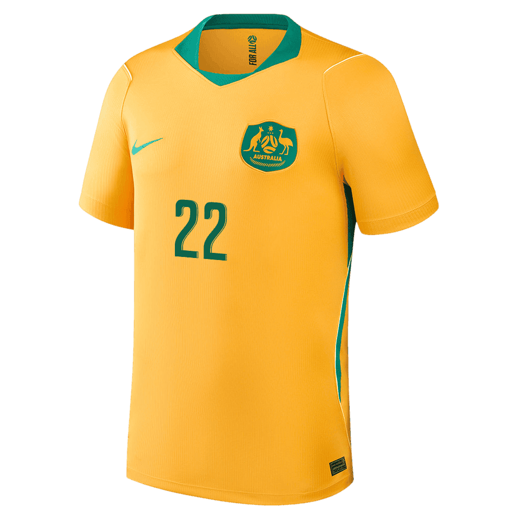 Australia IRVINE #22 Home World Cup 2026 Jersey Yellow Men's