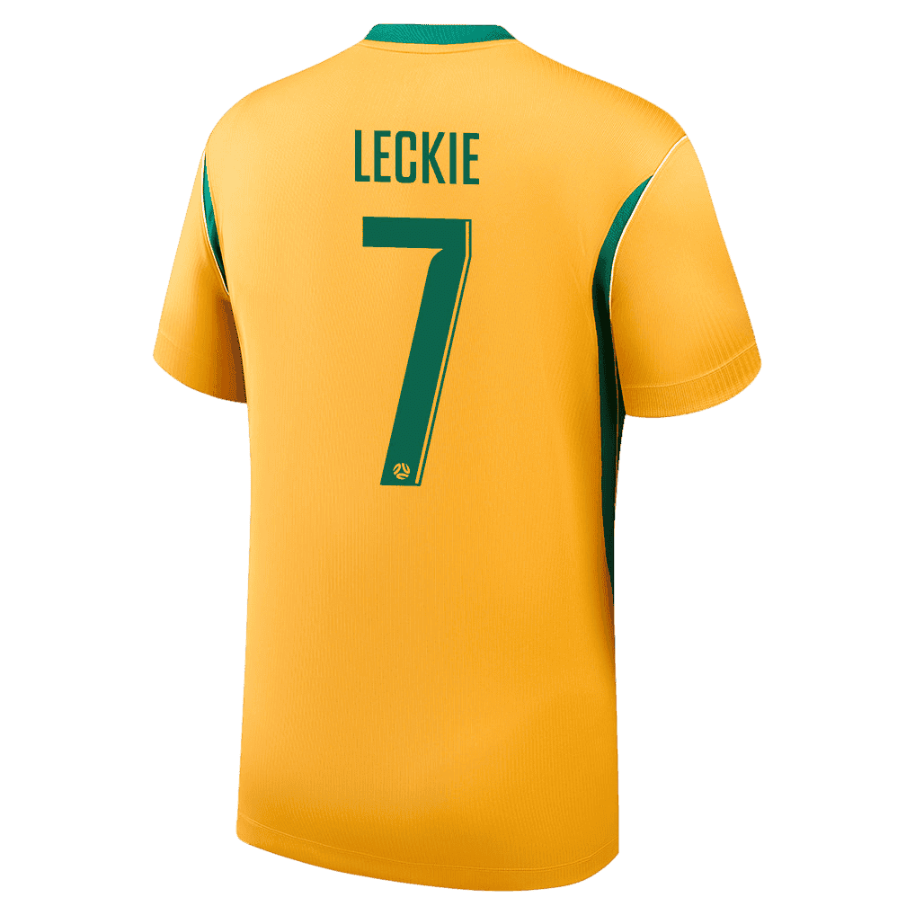 Australia LECKIE #7 Home World Cup 2026 Jersey Yellow Men's