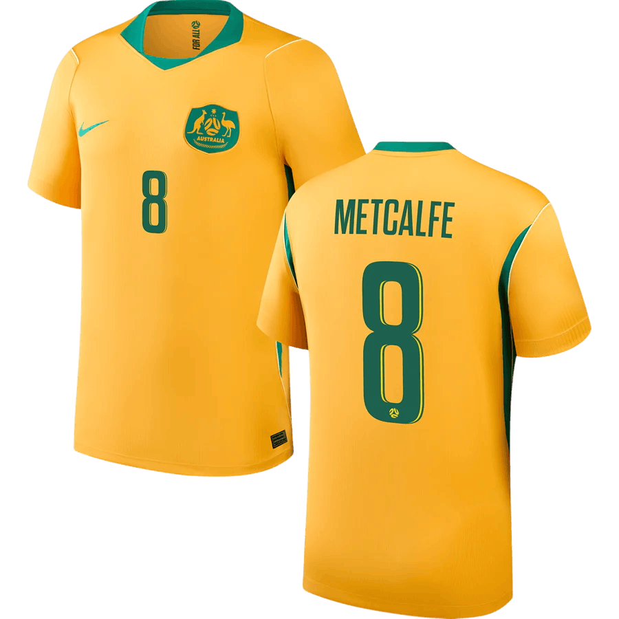 Australia METCALFE #8 Home World Cup 2026 Jersey Yellow Men's