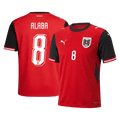 Austria ALABA #8 Home World Cup 2026 Jersey Red Men's