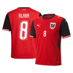 Austria ALABA #8 Home World Cup 2026 Jersey Red Men's