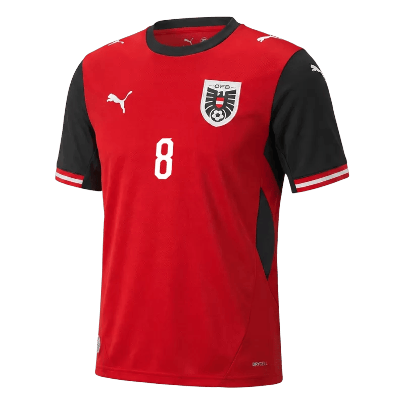 Austria ALABA #8 Home World Cup 2026 Jersey Red Men's
