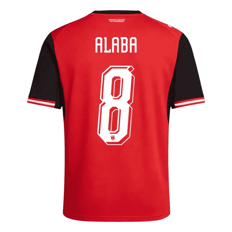 Austria ALABA #8 Home World Cup 2026 Jersey Red Men's