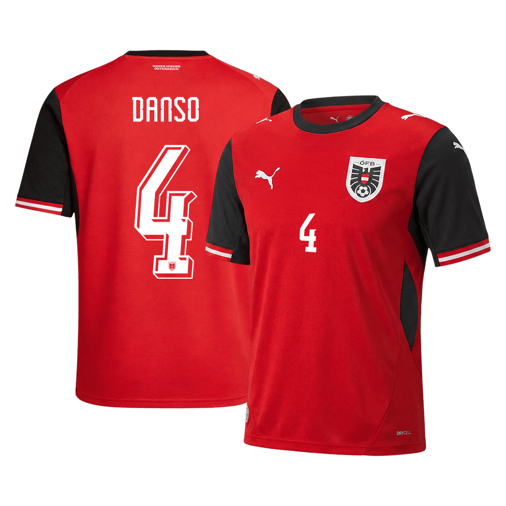 Austria DANSO #4 Home World Cup 2026 Jersey Red Men's
