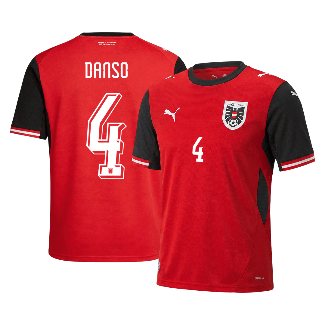 Austria DANSO #4 Home World Cup 2026 Jersey Red Men's