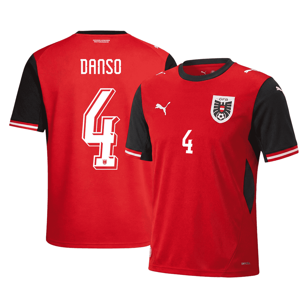 Austria DANSO #4 Home World Cup 2026 Jersey Red Men's