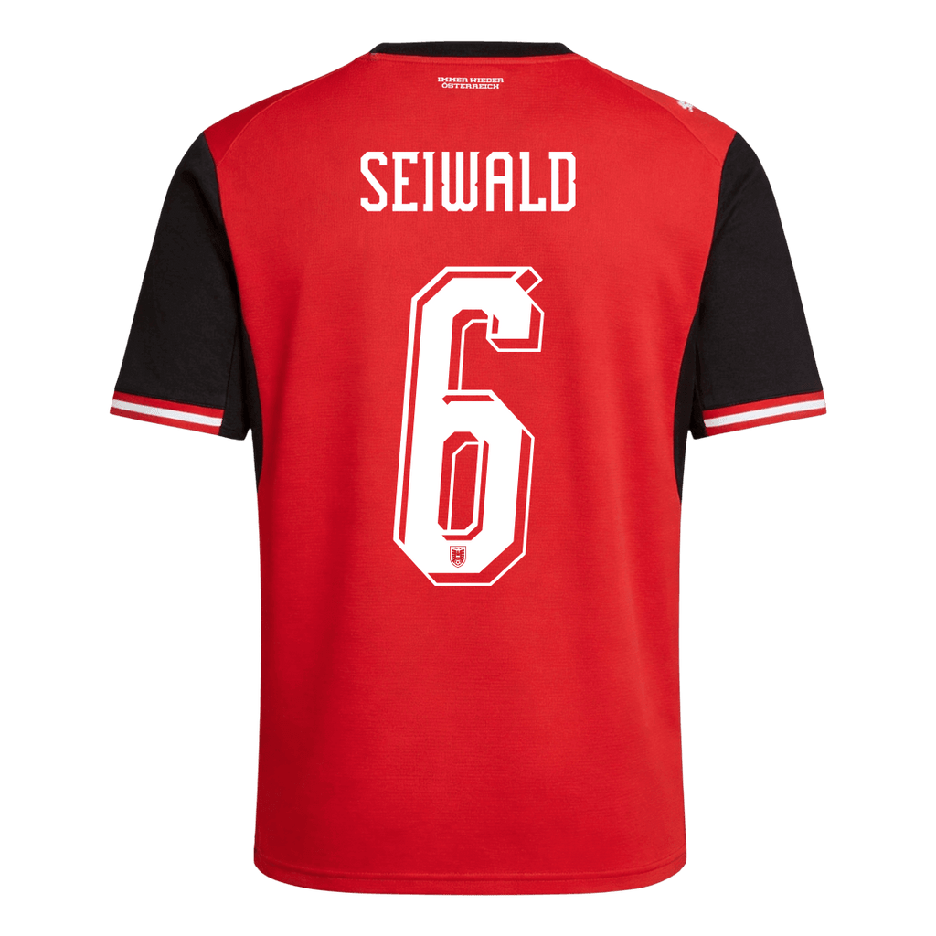 Austria SEIWALD #6 Home World Cup 2026 Jersey Red Men's