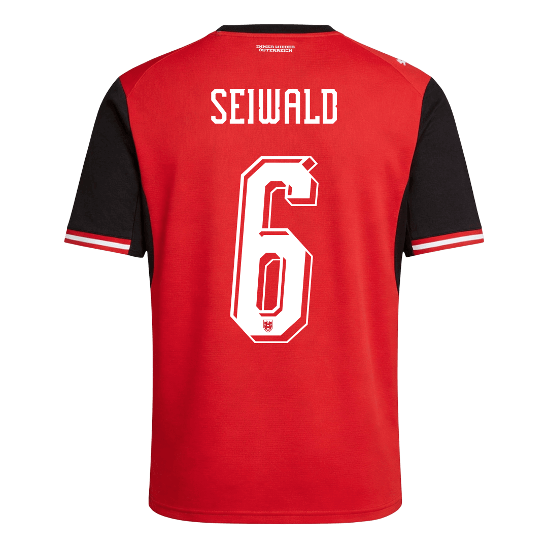 Austria SEIWALD #6 Home World Cup 2026 Jersey Red Men's