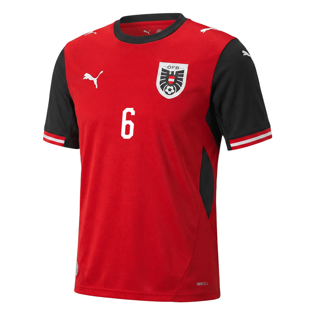 Austria SEIWALD #6 Home World Cup 2026 Jersey Red Men's