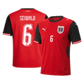 Austria SEIWALD #6 Home World Cup 2026 Jersey Red Men's