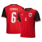 Austria SEIWALD #6 Home World Cup 2026 Jersey Red Men's