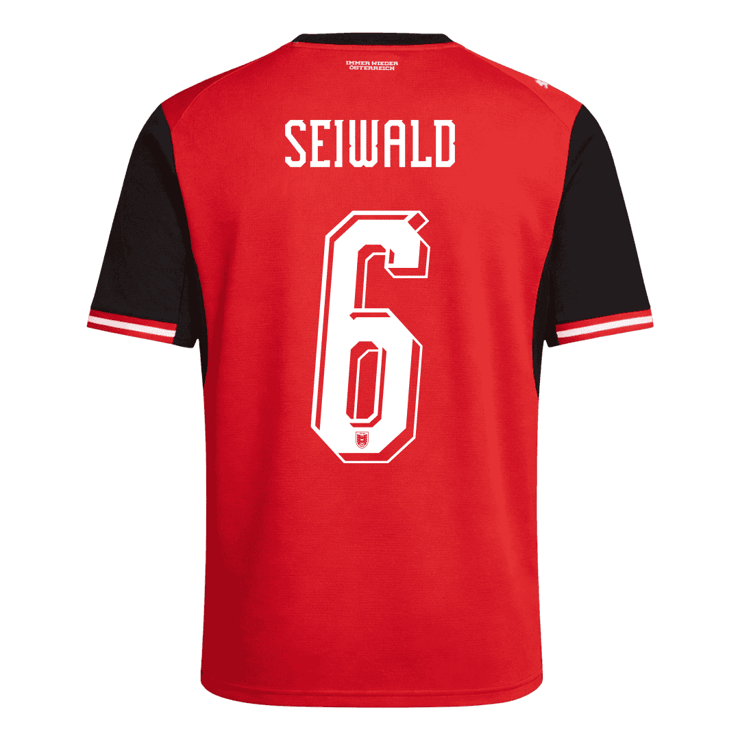 Austria SEIWALD #6 Home World Cup 2026 Jersey Red Men's