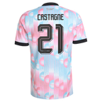 Belgium CASTAGNE #21 Away World Cup 2026 Jersey Pink & Blue Men's