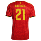 Belgium CASTAGNE #21 Home World Cup 2026 Jersey Red Men's