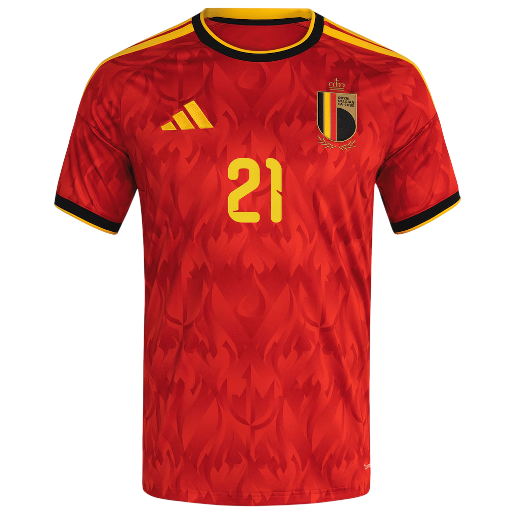 Belgium CASTAGNE #21 Home World Cup 2026 Jersey Red Men's