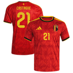 Belgium CASTAGNE #21 Home World Cup 2026 Jersey Red Men's