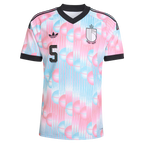 Belgium DE CUYPER #5 Away World Cup 2026 Jersey Pink & Blue Men's