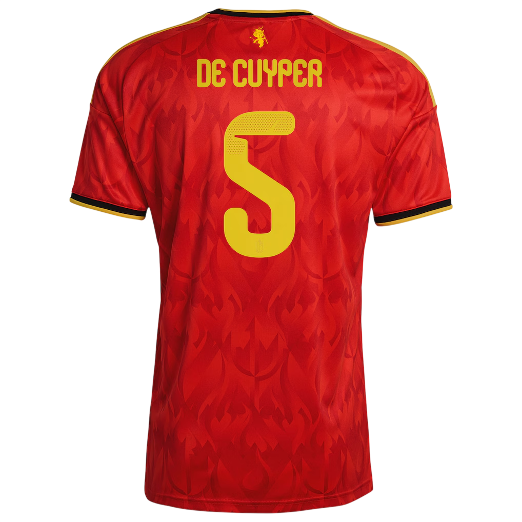 Belgium DE CUYPER #5 Home World Cup 2026 Jersey Red Men's