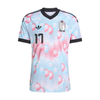 Belgium DE KETELAERE #17 Away World Cup 2026 Jersey Pink & Blue Men's