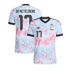 Belgium DE KETELAERE #17 Away World Cup 2026 Jersey Pink & Blue Men's