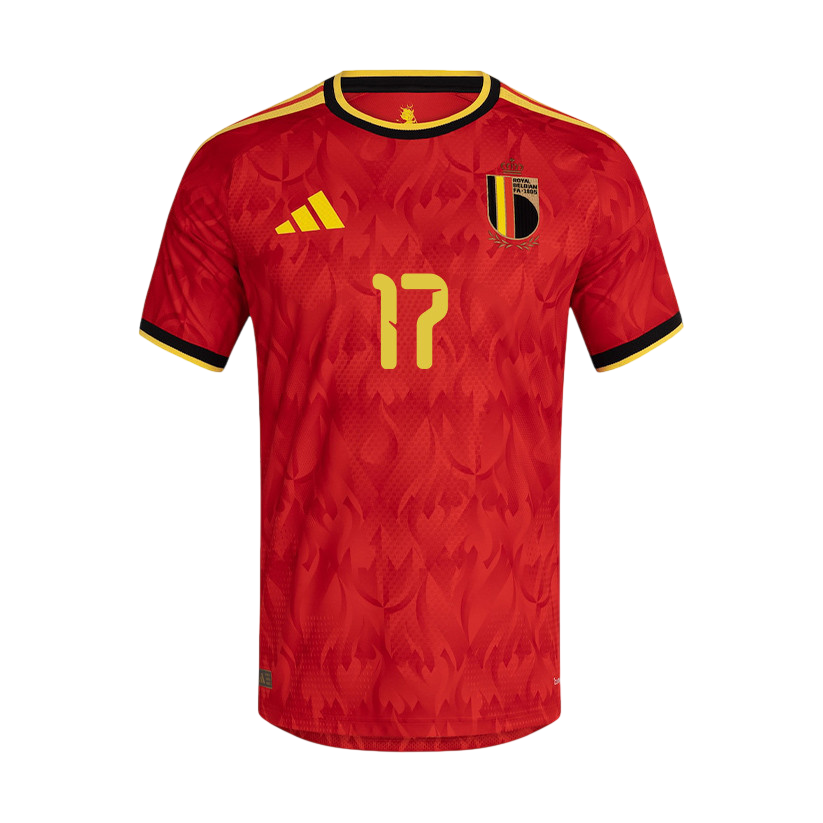 Belgium DE KETELAERE #17 Home World Cup 2026 Jersey Red Men's
