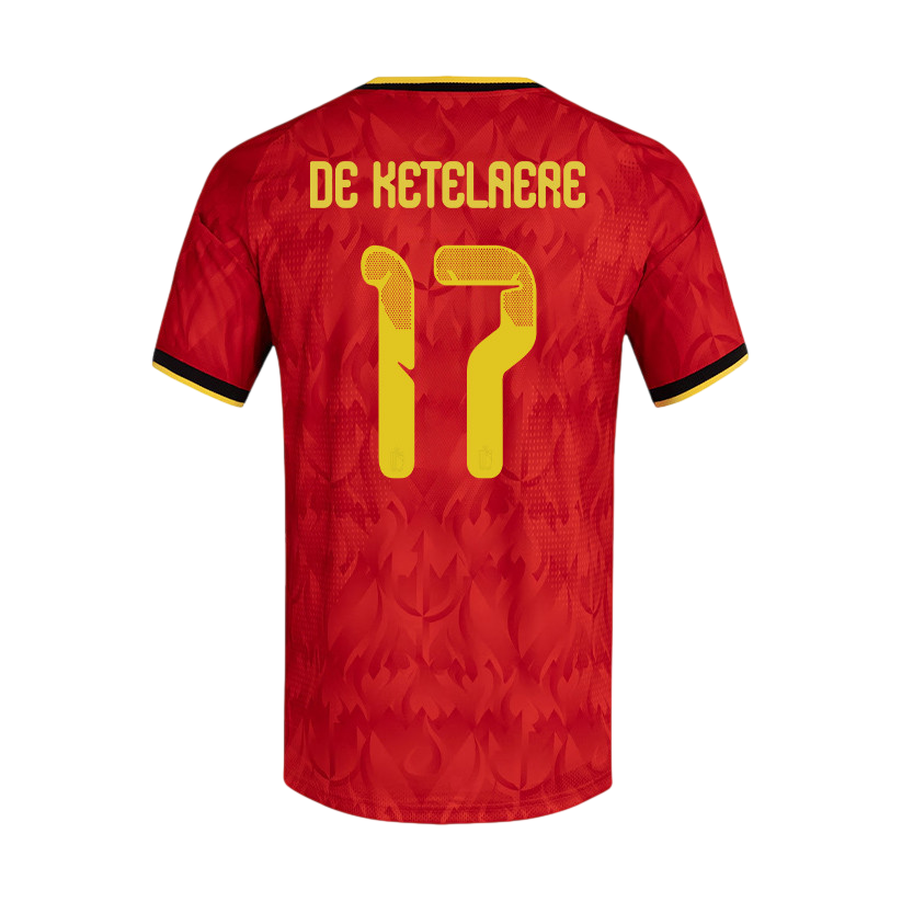 Belgium DE KETELAERE #17 Home World Cup 2026 Jersey Red Men's