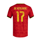 Belgium DE KETELAERE #17 Home World Cup 2026 Jersey Red Men's