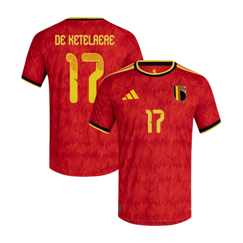 Belgium DE KETELAERE #17 Home World Cup 2026 Jersey Red Men's
