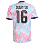 Belgium DE WINTER #16 Away World Cup 2026 Jersey Pink & Blue Men's