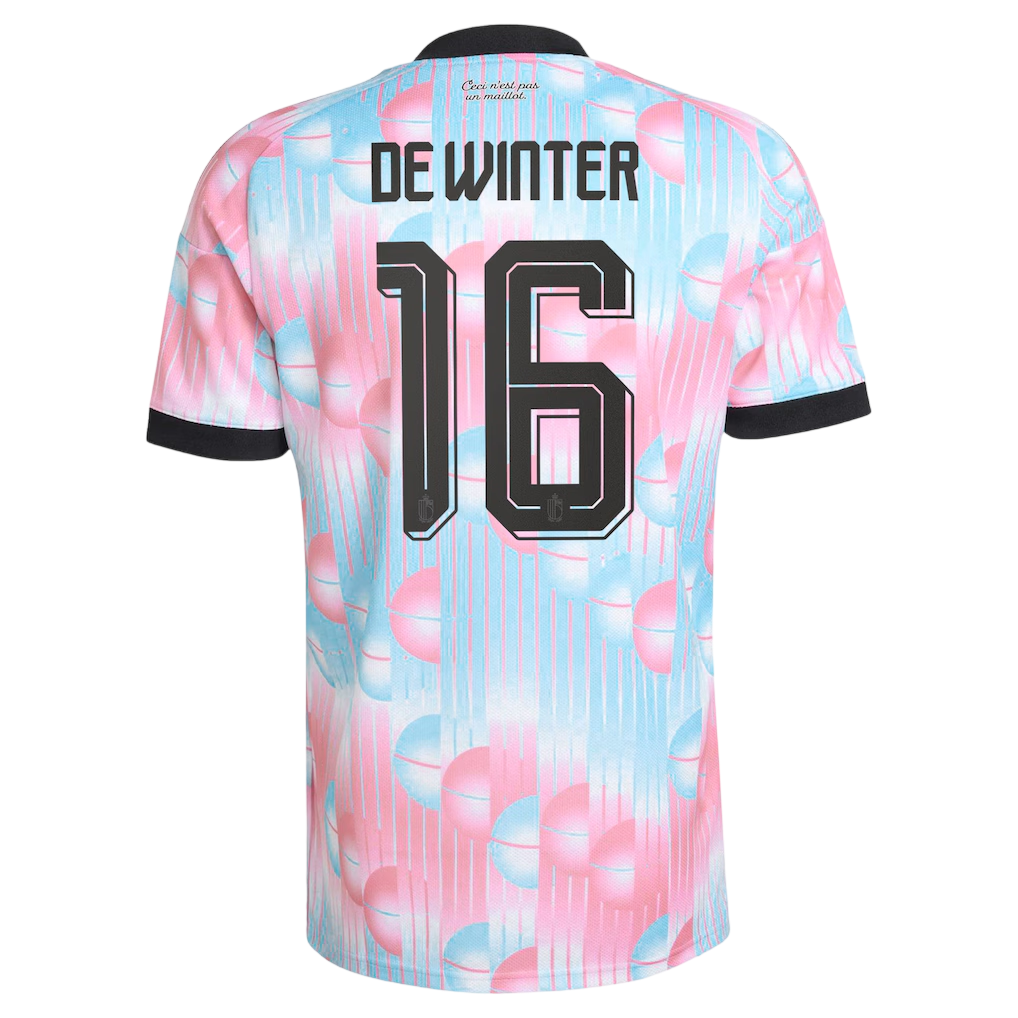 Belgium DE WINTER #16 Away World Cup 2026 Jersey Pink & Blue Men's