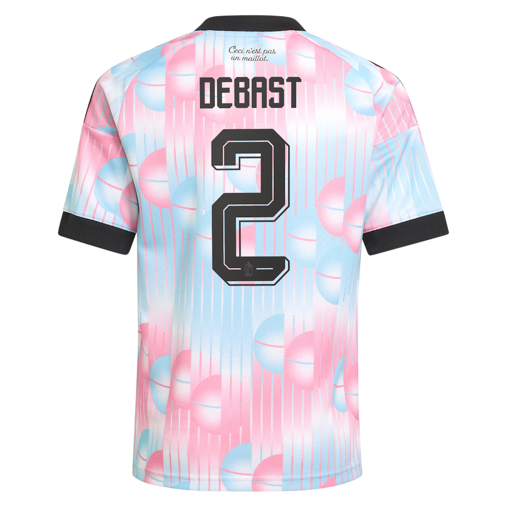 Belgium DEBAST #2 Away World Cup 2026 Jersey Pink & Blue Men's