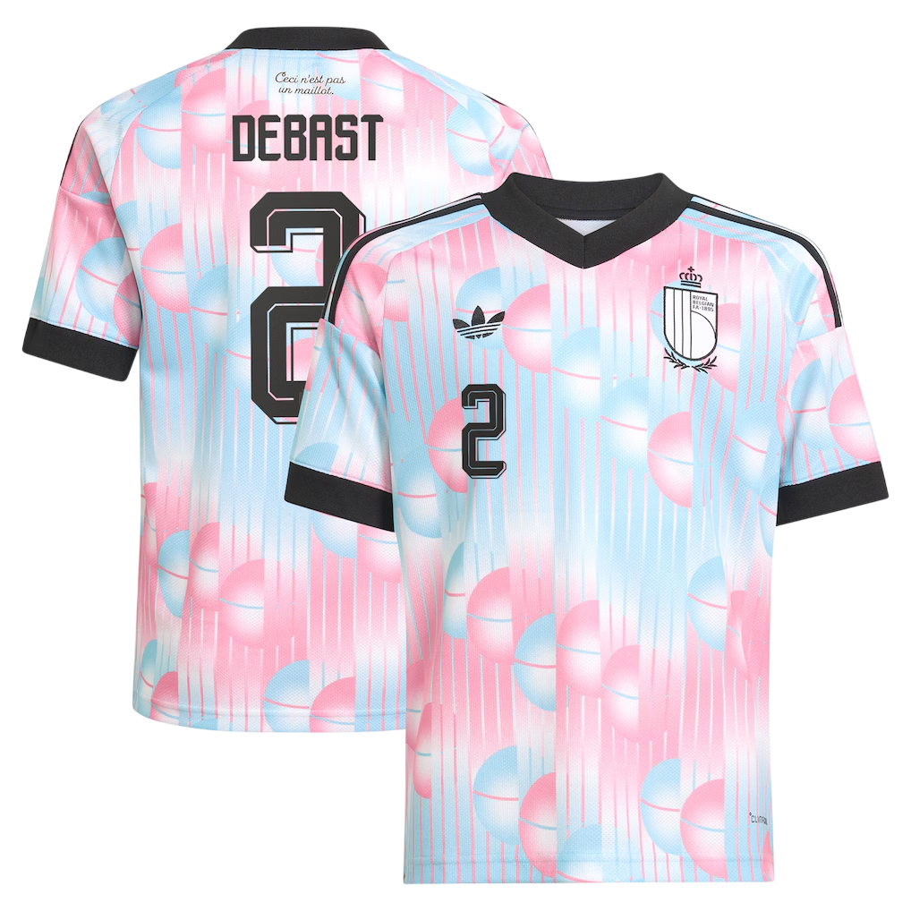 Belgium DEBAST #2 Away World Cup 2026 Jersey Pink & Blue Men's