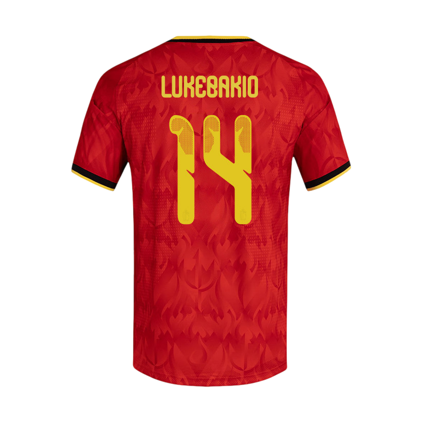 Belgium LUKEBAKIO #14 Home World Cup 2026 Jersey Red Men's