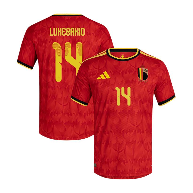 Belgium LUKEBAKIO #14 Home World Cup 2026 Jersey Red Men's