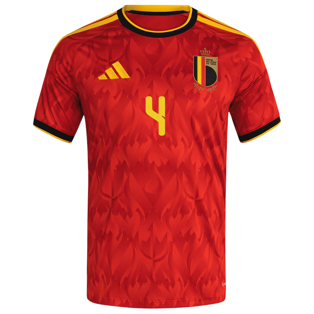 Belgium MECHELE #4 Home World Cup 2026 Jersey Red Men's