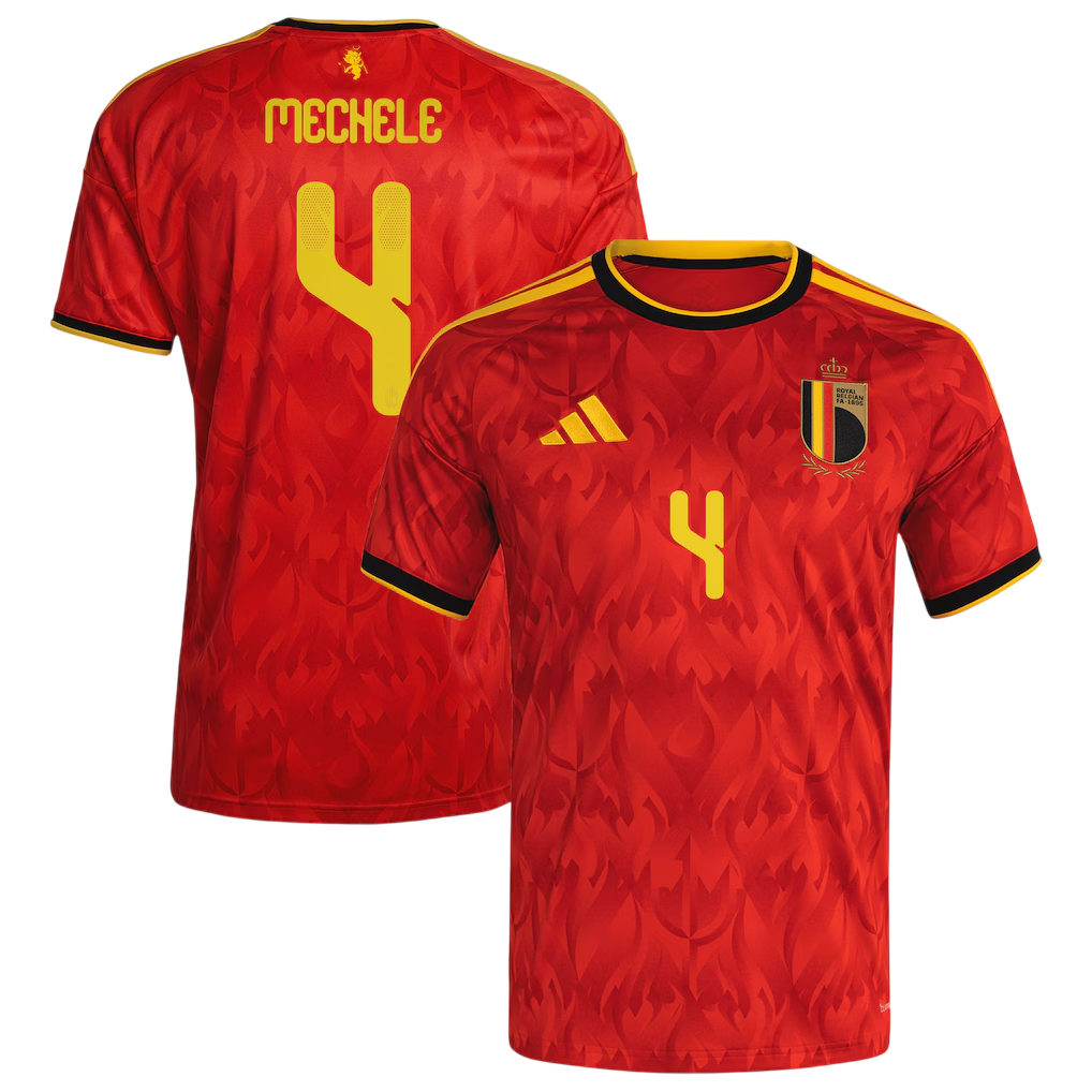 Belgium MECHELE #4 Home World Cup 2026 Jersey Red Men's