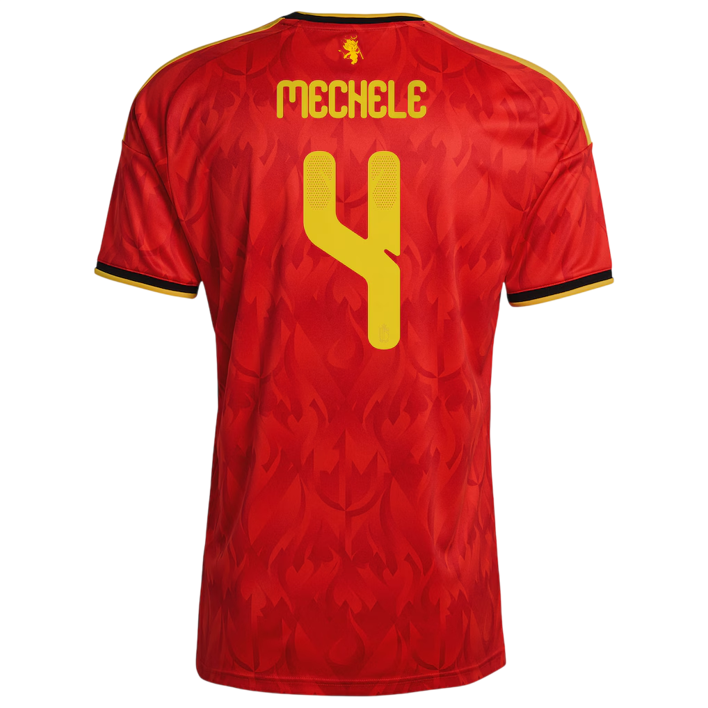 Belgium MECHELE #4 Home World Cup 2026 Jersey Red Men's