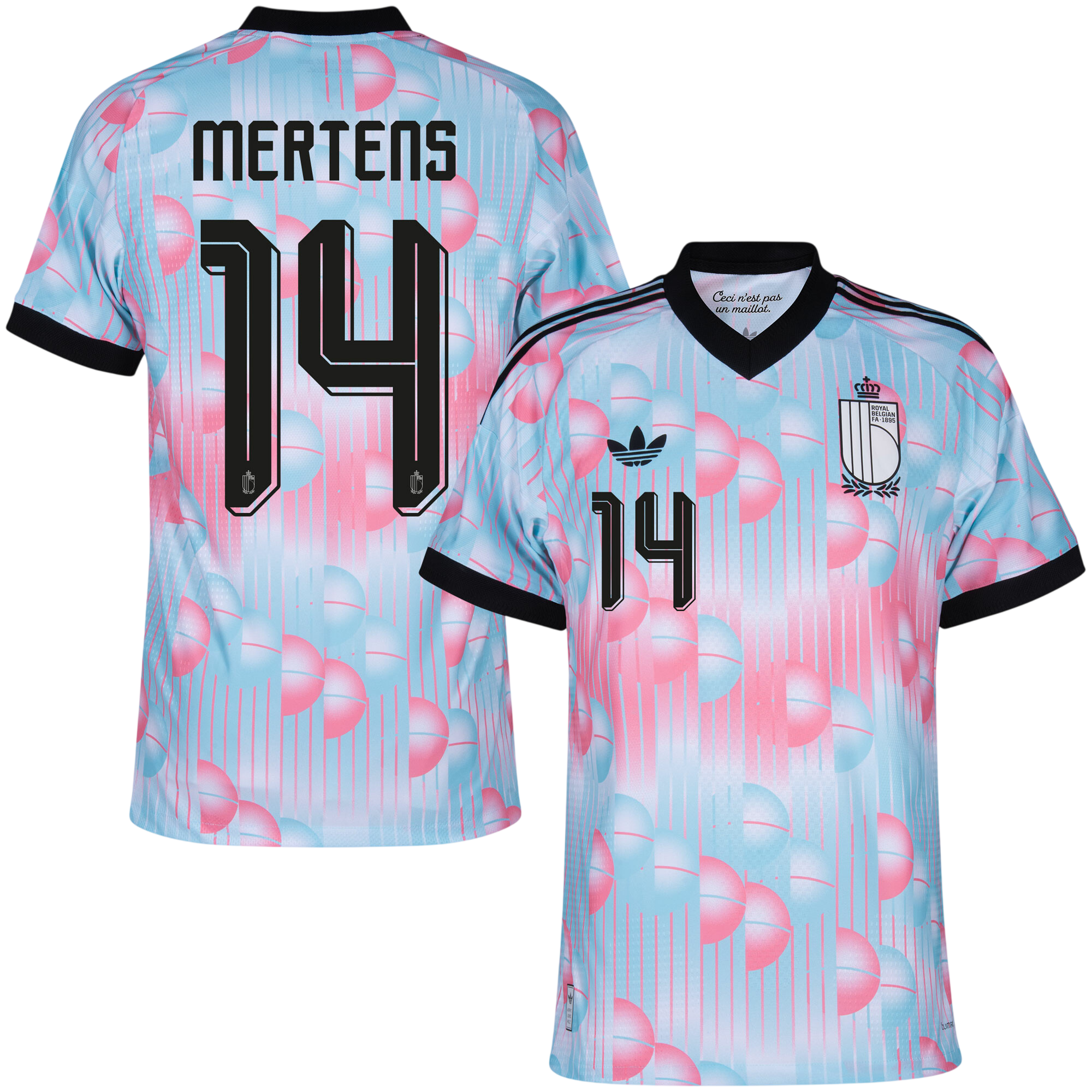 Belgium MERTENS #14 Away World Cup 2026 Jersey Pink & Blue Men's