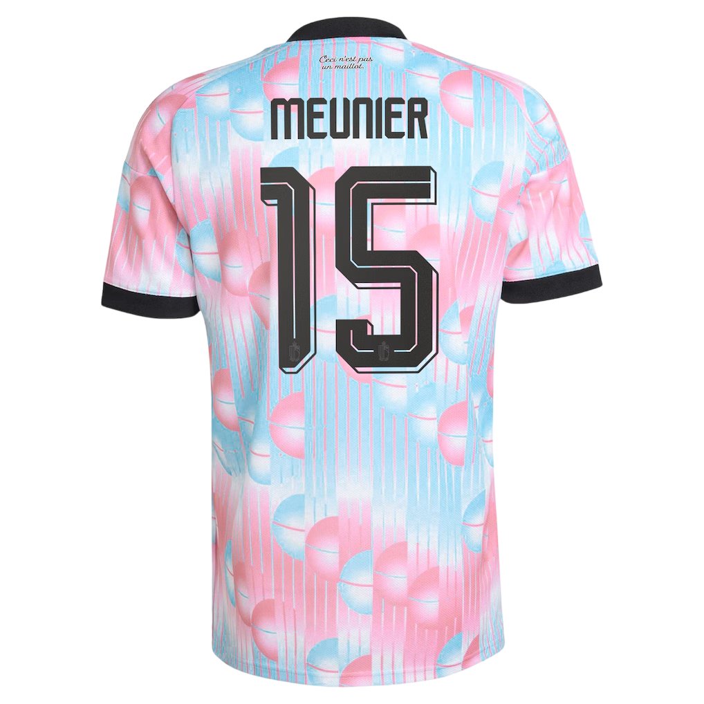Belgium MEUNIER #15 Away World Cup 2026 Jersey Pink & Blue Men's
