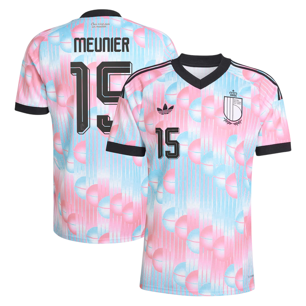 Belgium MEUNIER #15 Away World Cup 2026 Jersey Pink & Blue Men's