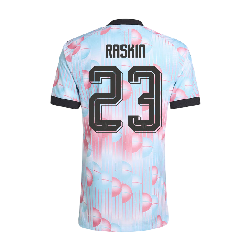 Belgium RASKIN #23 Away World Cup 2026 Jersey Pink & Blue Men's