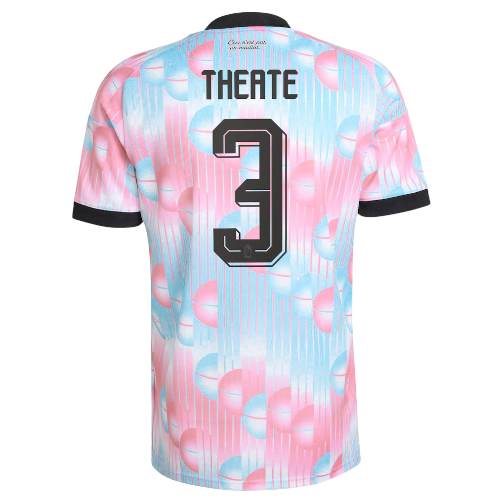 Belgium THEATE #3 Away World Cup 2026 Jersey Pink & Blue Men's