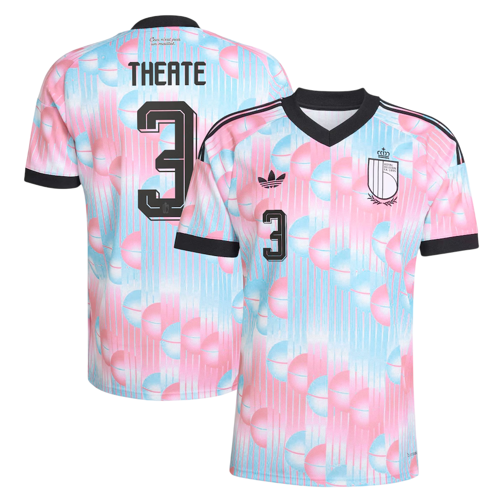 Belgium THEATE #3 Away World Cup 2026 Jersey Pink & Blue Men's