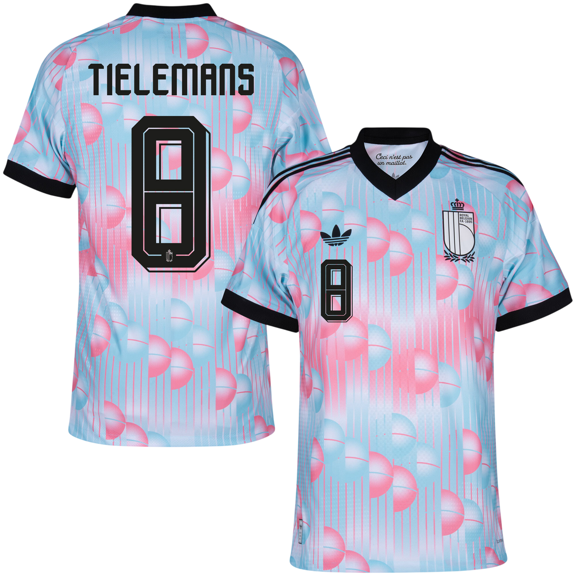 Belgium TIELEMANS #8 Away World Cup 2026 Jersey Pink & Blue Men's