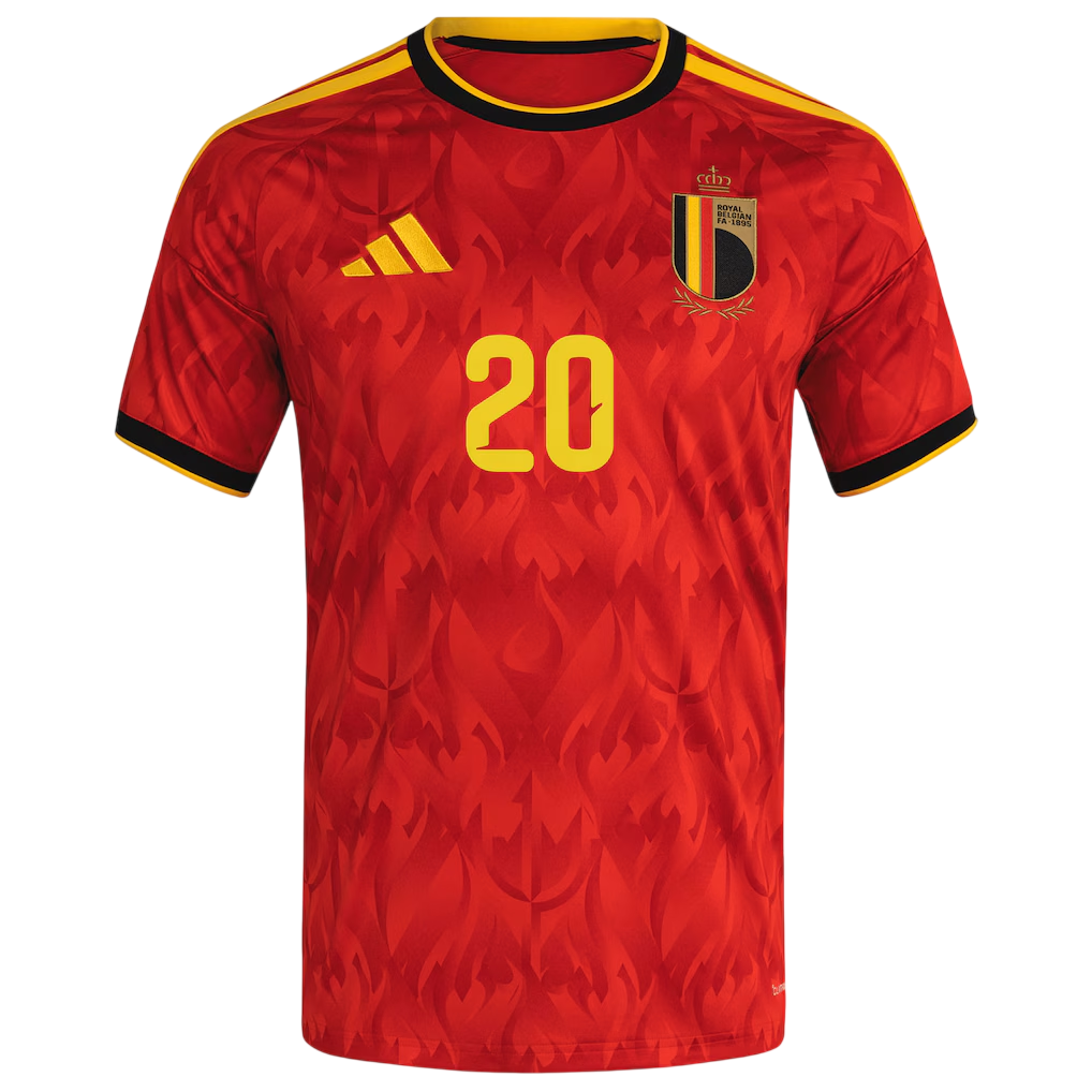Belgium VANAKEN #20 Home World Cup 2026 Jersey Red Men's