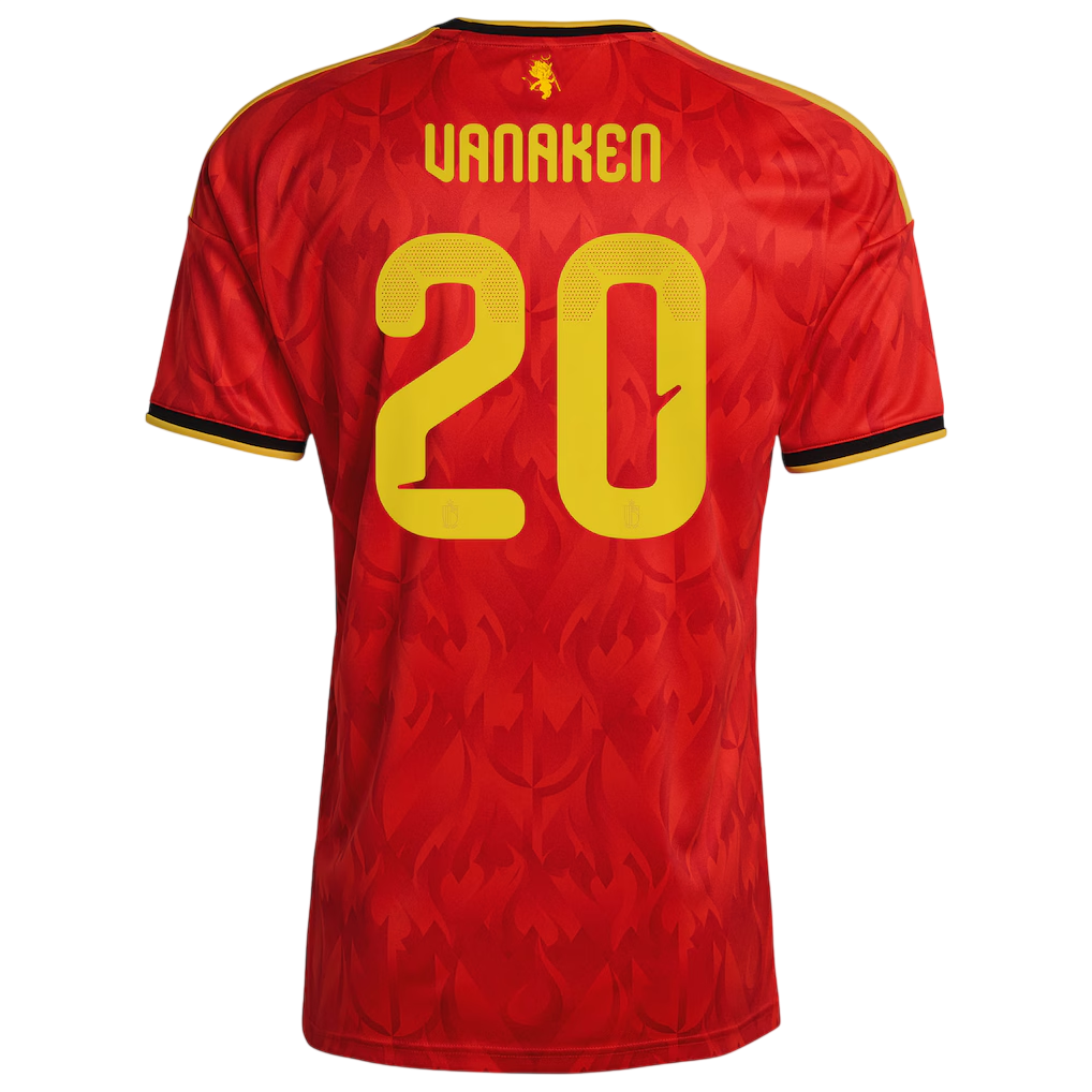 Belgium VANAKEN #20 Home World Cup 2026 Jersey Red Men's