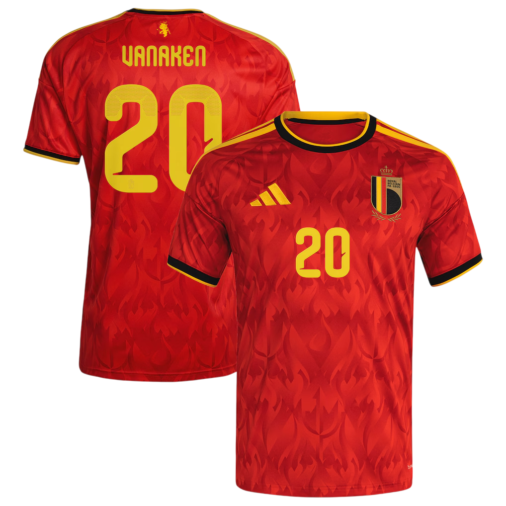 Belgium VANAKEN #20 Home World Cup 2026 Jersey Red Men's