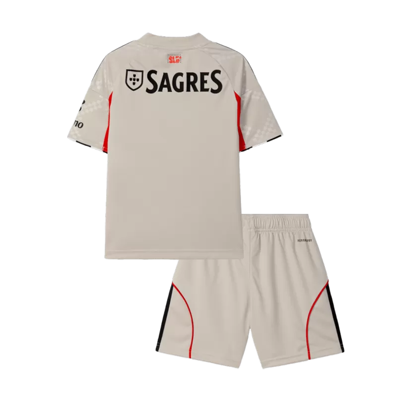 Benfica Away 2025/26 Kit Grey Kids