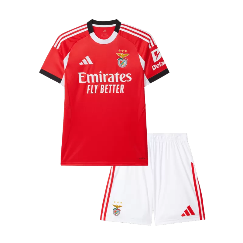 Benfica Home 2025/26 Kit Red Kids