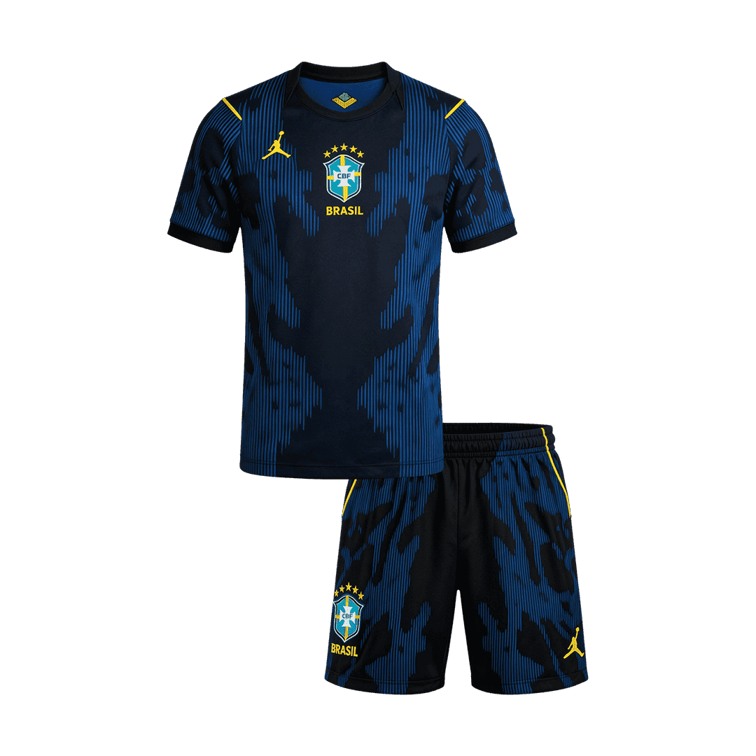 Brazil Away World Cup 2026 Kit Blue & Black Kids